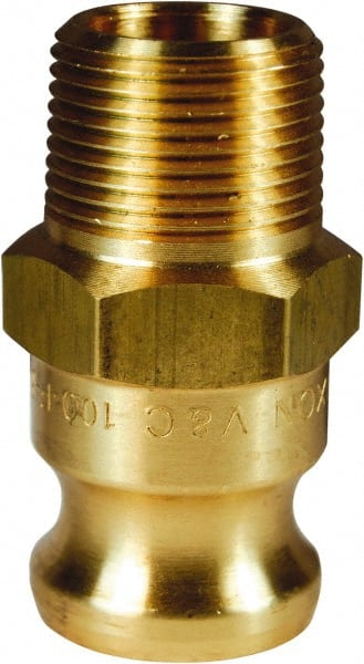 Dixon Valve & Coupling - 1" Brass Cam & Groove Suction & Discharge Hose Male Adapter Male NPT Thread - Part F, 1" Thread, 250 Max psi - Exact Tooling