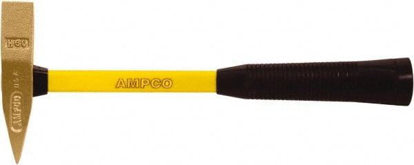 Ampco - 1 Lb Head Scaling Hammer - 14" Long, 1" Face Diam, Fiberglass Handle - Exact Tooling