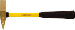 Ampco - 1 Lb Head Scaling Hammer - 14" Long, 1" Face Diam, Fiberglass Handle - Exact Tooling