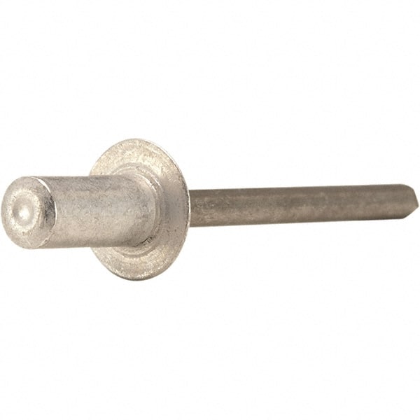 STANLEY Engineered Fastening - Size 6 Dome Head Aluminum Closed End Blind Rivet - Aluminum Mandrel, 0.376" to 1/2" Grip, 3/16" Head Diam, 0.192" to 0.196" Hole Diam, - Exact Tooling