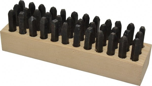 Made in USA - 36 Piece, 3/32" Character Steel Stamp Set - Letters & Figures, Heavy Duty - Exact Tooling