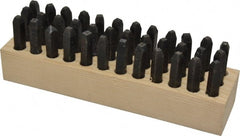 Made in USA - 36 Piece, 3/32" Character Steel Stamp Set - Letters & Figures, Heavy Duty - Exact Tooling