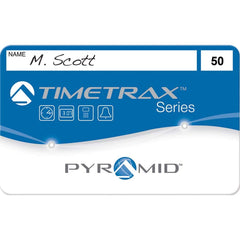 Pyramid - Time Cards & Time Clock Accessories; Type: Swipe Cards ; For Use With: Pyramid TimeTrax TTEZ, TTEZEK, PSDLAUBKK, TTPRO, TTMOBILE, FASTTIME 8000 & 9001 ; Height (Inch): 2-1/8 ; Width (Inch): 3-5/8 ; Depth (Inch): 1-1/2 ; Color: Blue; ,Gray; White - Exact Tooling