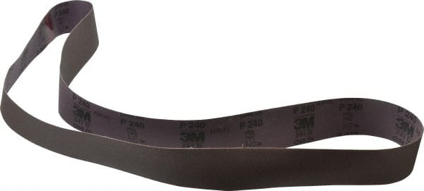 3M - 2" Wide x 60" OAL, 240 Grit, Aluminum Oxide Abrasive Belt - Aluminum Oxide, Very Fine, Coated, X Weighted Cloth Backing, Series 341D - Exact Tooling