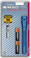 Mag-Lite - Krypton Bulb, 14 Lumens, Mini Flashlight - Blue Aluminum Body, 2 AA Alkaline Batteries Included - Exact Tooling
