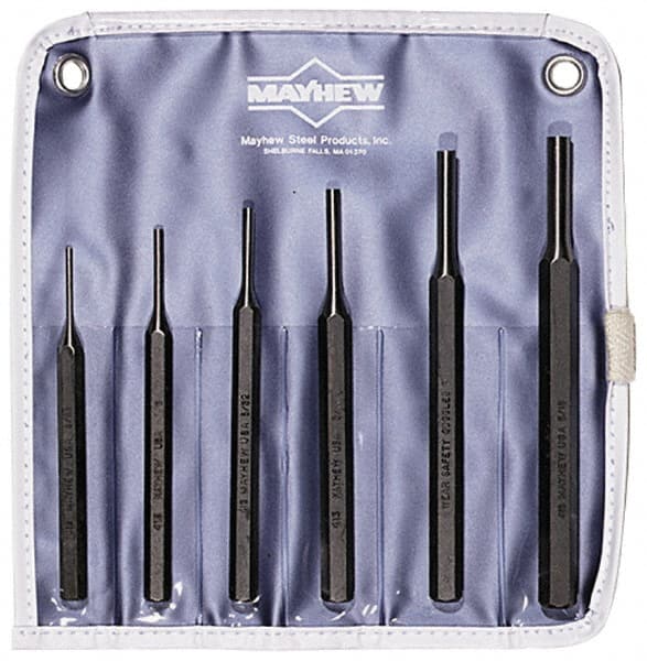 Mayhew - 6 Piece Pin Punch Set - Exact Tooling