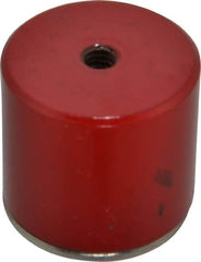 Value Collection - 1-3/8" Diam, 1/4-20 Thread, 35 Lb Average Pull Force, Nickel Chrome Plated Alnico Pot Magnets - 1-3/16" High - Exact Tooling