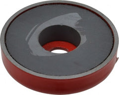 Value Collection - 10-24 Tap, 10 kg Average Pull Force, 2" Diam, 3/8" High, Ceramic Pot Magnet - Red, 0.34" Countersunk Hole - Exact Tooling