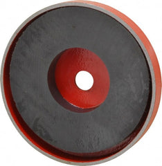 Value Collection - 25 kg Average Pull Force, 3-1/8" Diam, 1/2" High, Ceramic Pot Magnet - 3/8" Hole ID, Red, 0.34" Countersunk Hole - Exact Tooling