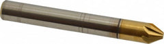 Melin Tool - 1/4" Head Diam, 1/4" Shank Diam, 6 Flute 60° Cobalt Countersink - Exact Tooling