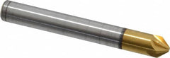 Melin Tool - 1/4" Head Diam, 1/4" Shank Diam, 6 Flute 82° Cobalt Countersink - TiN Finish, 2" OAL, Single End, Straight Shank, Right Hand Cut - Exact Tooling