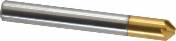 Melin Tool - 1/4" Head Diam, 1/4" Shank Diam, 6 Flute 90° Cobalt Countersink - Exact Tooling