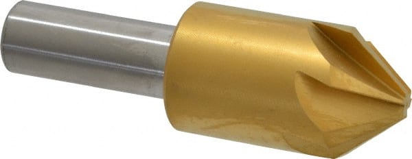Melin Tool - 7/8" Head Diam, 1/2" Shank Diam, 6 Flute 82° Cobalt Countersink - Exact Tooling