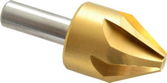 Melin Tool - 1-1/4" Head Diam, 1/2" Shank Diam, 6 Flute 60° Cobalt Countersink - Exact Tooling