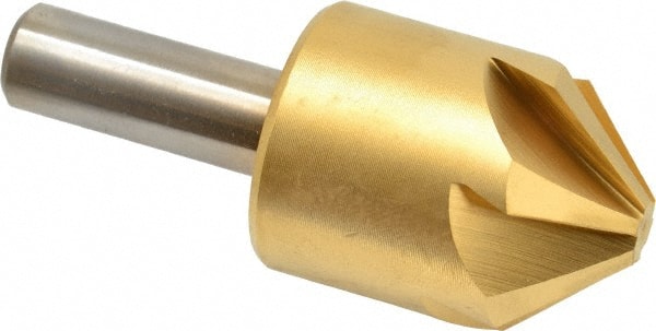 Melin Tool - 1-1/4" Head Diam, 1/2" Shank Diam, 6 Flute 90° Cobalt Countersink - Exact Tooling