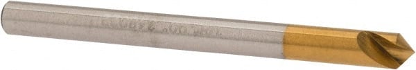 Melin Tool - 1/8" Head Diam, 1/8" Shank Diam, 1 Flute 90° Cobalt Countersink - Exact Tooling