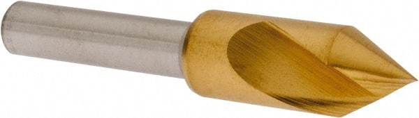 Melin Tool - 3/8" Head Diam, 1/4" Shank Diam, 1 Flute 60° Cobalt Countersink - Exact Tooling