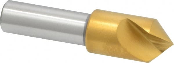Melin Tool - 1/2" Head Diam, 3/8" Shank Diam, 1 Flute 90° Cobalt Countersink - Exact Tooling
