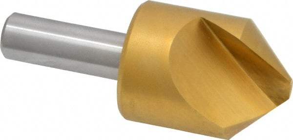 Melin Tool - 1-1/4" Head Diam, 1/2" Shank Diam, 1 Flute 90° Cobalt Countersink - Exact Tooling