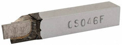 Accupro - 3/8 x 3/8" Shank, Full Radius Cutoff, Cutoff & Grooving Single Point Tool Bit - GS-046F, Grade Micrograin, 0.046" Groove Width, 0.15" Depth of Cut - Exact Tooling