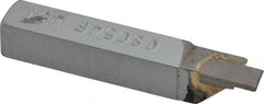 Accupro - 3/8 x 3/8" Shank, Full Radius Cutoff, Cutoff & Grooving Single Point Tool Bit - GS-054F, Grade Micrograin, 0.054" Groove Width, 0.18" Depth of Cut - Exact Tooling