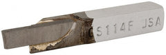 Accupro - 3/8 x 3/8" Shank, Full Radius Cutoff, Cutoff & Grooving Single Point Tool Bit - GS-114F, Grade Micrograin, 0.114" Groove Width, 0.4" Depth of Cut - Exact Tooling