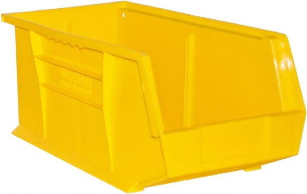 Durham - 14-5/8" Deep, Yellow Plastic Hang and Stack Bins - 7" High x 8-1/4" Wide x 14-5/8" Long - Exact Tooling
