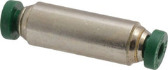 Parker - 1/8" Outside Diam, Nickel Plated Brass Push-to-Connect Tube Union - 300 Max psi, Tube to Tube Connection, Buna-N O-Ring - Exact Tooling