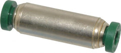 Parker - 5/32" Outside Diam, Nickel Plated Brass Push-to-Connect Tube Union - 300 Max psi, Tube to Tube Connection, Buna-N O-Ring - Exact Tooling