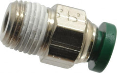 Parker - 3/16" Outside Diam, 1/8 NPTF, Nickel Plated Brass Push-to-Connect Tube Male Connector - 300 Max psi, Tube to Male NPT Connection, Buna-N O-Ring - Exact Tooling