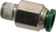 Parker - 5/16" Outside Diam, 1/8 NPTF, Nickel Plated Brass Push-to-Connect Tube Male Connector - 300 Max psi, Tube to Male NPT Connection, Buna-N O-Ring - Exact Tooling