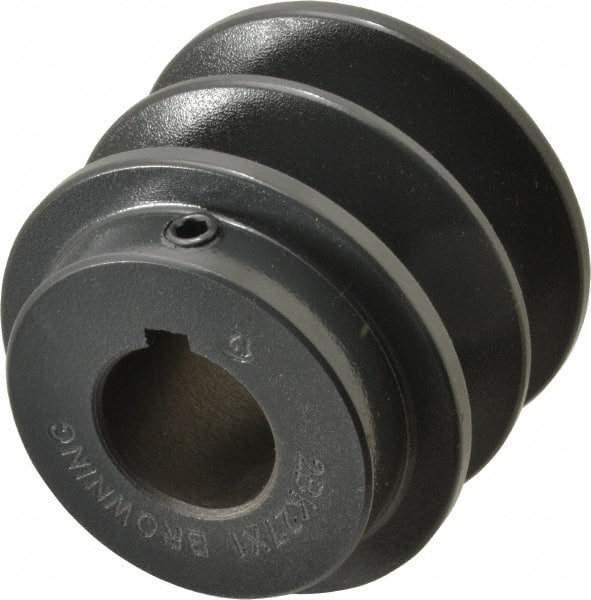 Browning - 1" Bore, 1-31/32 Long, 2.7" Outside Diam, Finished Bore Two Groove V Belt Sheave - 2-1/2 Belt Pitch B, 2.1" Pitch Diam of 4L Belt - Exact Tooling