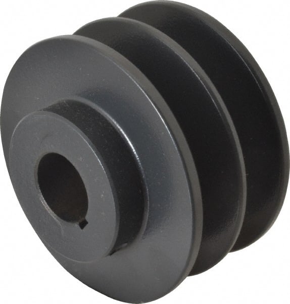 Browning - 7/8" Bore, 1-31/32 Long, 3.35" Outside Diam, Finished Bore Two Groove V Belt Sheave - 3 Belt Pitch B, 2.6" Pitch Diam of 4L Belt - Exact Tooling