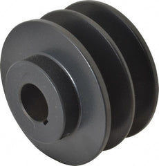Browning - 7/8" Bore, 1-31/32 Long, 3.35" Outside Diam, Finished Bore Two Groove V Belt Sheave - 3 Belt Pitch B, 2.6" Pitch Diam of 4L Belt - Exact Tooling