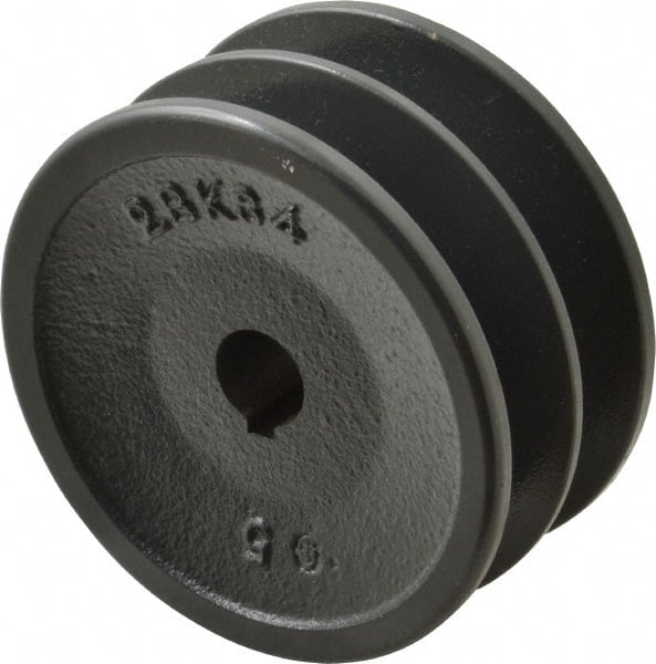 Browning - 5/8" Bore, 1-31/32 Long, 3.55" Outside Diam, Finished Bore Two Groove V Belt Sheave - 3.2 Belt Pitch B, 2.8" Pitch Diam of 4L Belt - Exact Tooling