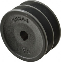 Browning - 5/8" Bore, 1-31/32 Long, 3.55" Outside Diam, Finished Bore Two Groove V Belt Sheave - 3.2 Belt Pitch B, 2.8" Pitch Diam of 4L Belt - Exact Tooling