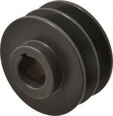 Browning - 1-1/8" Bore, 1-31/32 Long, 3.55" Outside Diam, Finished Bore Two Groove V Belt Sheave - 3.2 Belt Pitch B, 2.8" Pitch Diam of 4L Belt - Exact Tooling