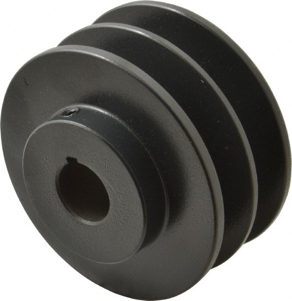 Browning - 7/8" Bore, 1-31/32 Long, 3-3/4" Outside Diam, Finished Bore Two Groove V Belt Sheave - 3.4 Belt Pitch B, 3" Pitch Diam of 4L Belt - Exact Tooling