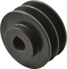 Browning - 7/8" Bore, 1-31/32 Long, 3-3/4" Outside Diam, Finished Bore Two Groove V Belt Sheave - 3.4 Belt Pitch B, 3" Pitch Diam of 4L Belt - Exact Tooling
