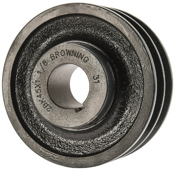 Browning - 1-1/8" Bore, 1-15/32 Long, 4-1/4" Outside Diam, Finished Bore Two Groove V Belt Sheave - 3.9 Belt Pitch B, 3-1/2" Pitch Diam of 4L Belt - Exact Tooling
