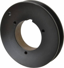 Browning - 1 Groove, 5/8 to 2-1/4 Bore Diam, 5.68" Outside Diam, QD Bushed V Belt Sheave - 5.5 5V Diam Belt Pitch - Exact Tooling