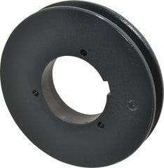 Browning - 1 Groove, 5/8 to 2-1/4 Bore Diam, 6.08" Outside Diam, QD Bushed V Belt Sheave - 5.9 5V Diam Belt Pitch - Exact Tooling