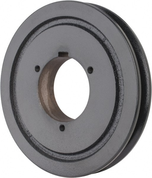 Browning - 1 Groove, 5/8 to 2-1/4 Bore Diam, 7.08" Outside Diam, QD Bushed V Belt Sheave - 6.9 5V Diam Belt Pitch - Exact Tooling