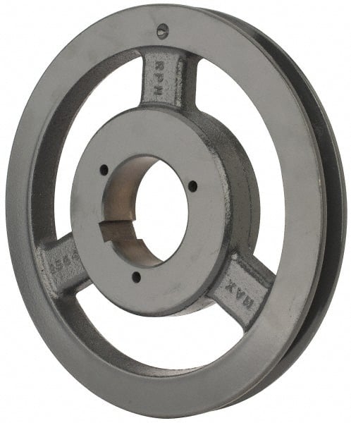 Browning - 1 Groove, 5/8 to 2-1/4 Bore Diam, 9.68" Outside Diam, QD Bushed V Belt Sheave - 9.5 5V Diam Belt Pitch - Exact Tooling