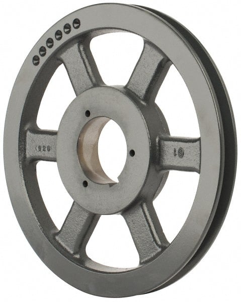 Browning - 1 Groove, 5/8 to 2-1/4 Bore Diam, 11.28" Outside Diam, QD Bushed V Belt Sheave - 11.1 5V Diam Belt Pitch - Exact Tooling