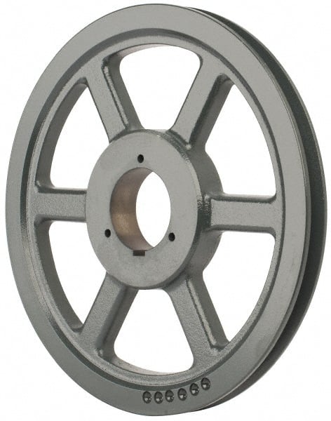 Browning - 1 Groove, 5/8 to 2-1/4 Bore Diam, 12.68" Outside Diam, QD Bushed V Belt Sheave - 12.5 5V Diam Belt Pitch - Exact Tooling