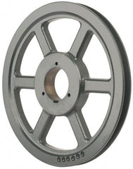 Browning - 1 Groove, 5/8 to 2-1/4 Bore Diam, 12.68" Outside Diam, QD Bushed V Belt Sheave - 12.5 5V Diam Belt Pitch - Exact Tooling