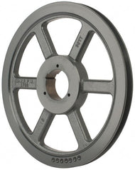 Browning - 1 Groove, 5/8 to 2-1/4 Bore Diam, 13.88" Outside Diam, QD Bushed V Belt Sheave - 13.7 5V Diam Belt Pitch - Exact Tooling