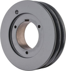 Browning - 2 Groove, 5/8 to 2-1/4 Bore Diam, 6.28" Outside Diam, QD Bushed V Belt Sheave - 6.1 5V Diam Belt Pitch - Exact Tooling