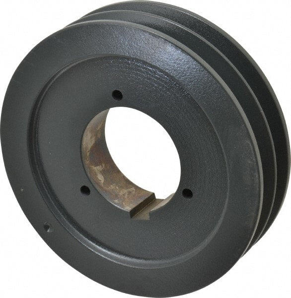 Browning - 2 Groove, 5/8 to 2-1/4 Bore Diam, 6.68" Outside Diam, QD Bushed V Belt Sheave - 6.5 5V Diam Belt Pitch - Exact Tooling